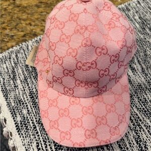 Authentic Gucci Pink Monogram Hat